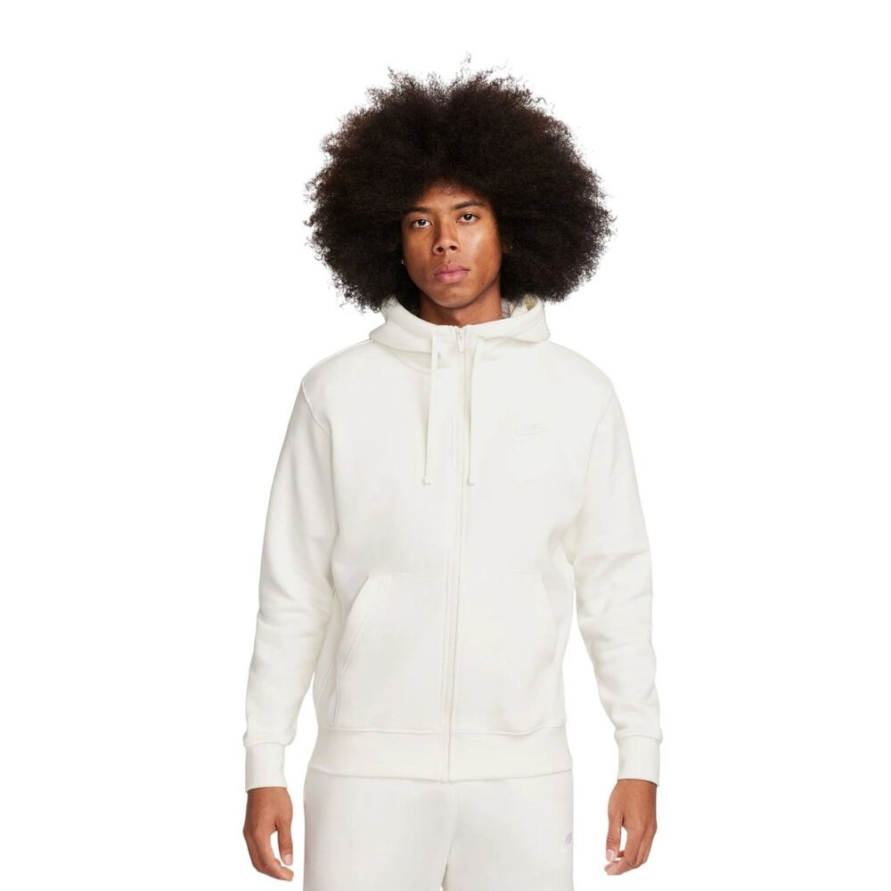 Nike Men's Sportswear Club Fleece Hoodie Full-Zip White Size 2XL NEW WITH TAGS!